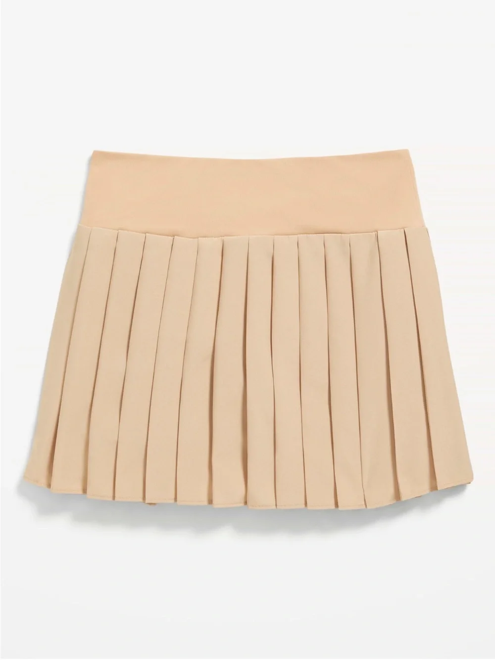 Beige Pleated Fitness Kids Skirt